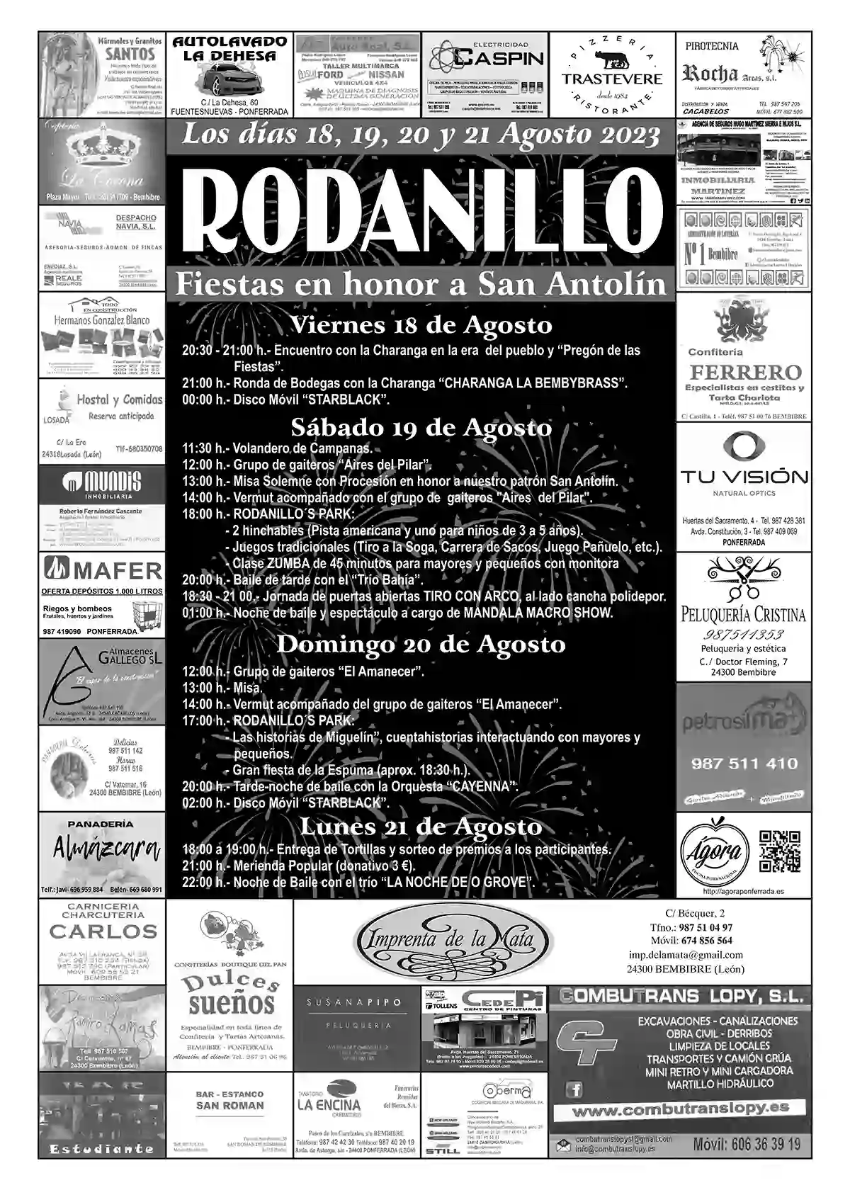 Cartel fiestas Rodanillo 2023