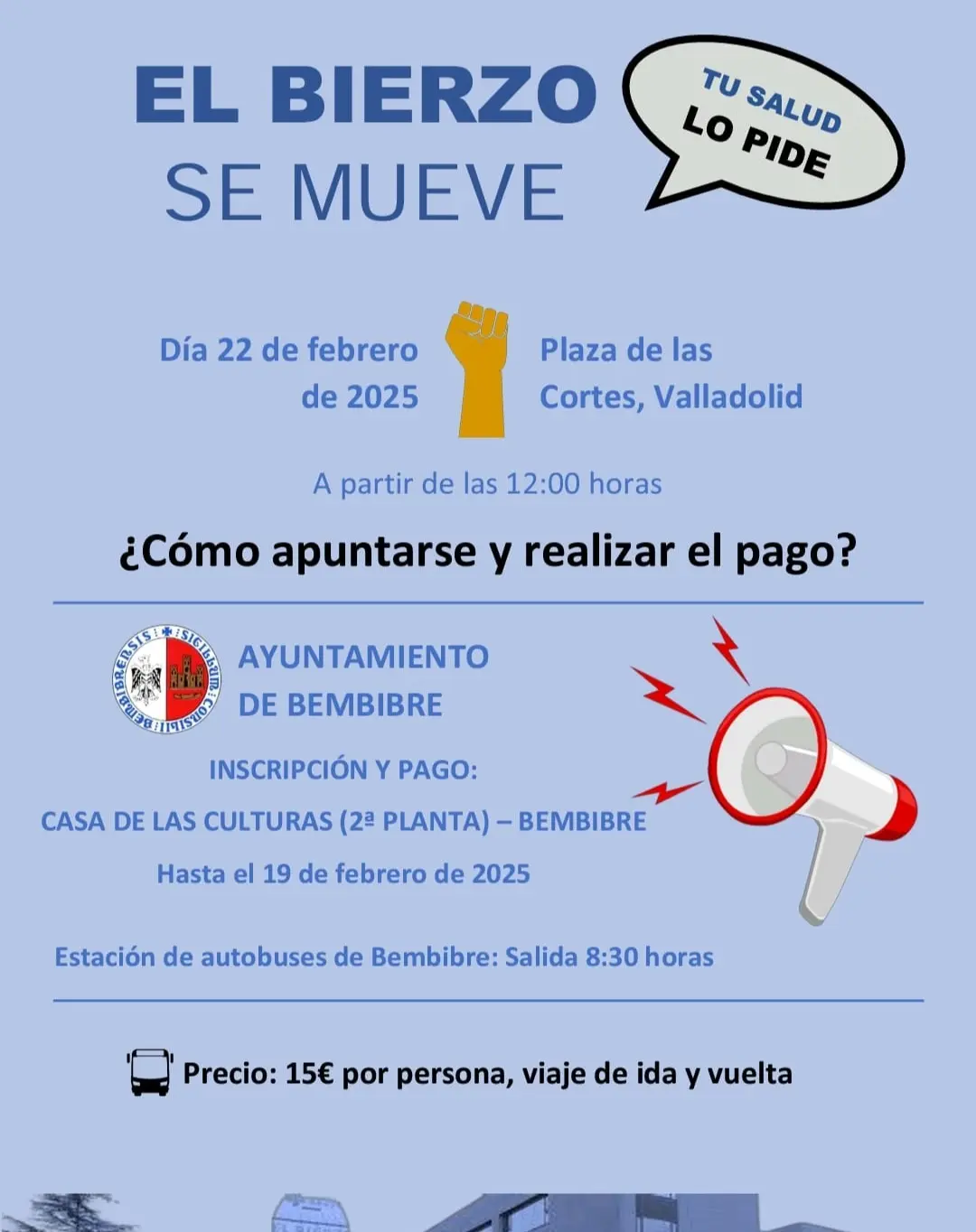 Cartel autobús Oncobierzo Valladolid