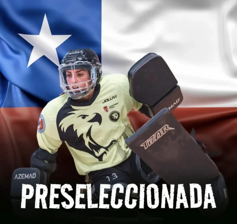 Fernanda Tapia, portera del Bembibre HC, preseleccionada por Chile para el Mundial de hockey patines en Paraguay.