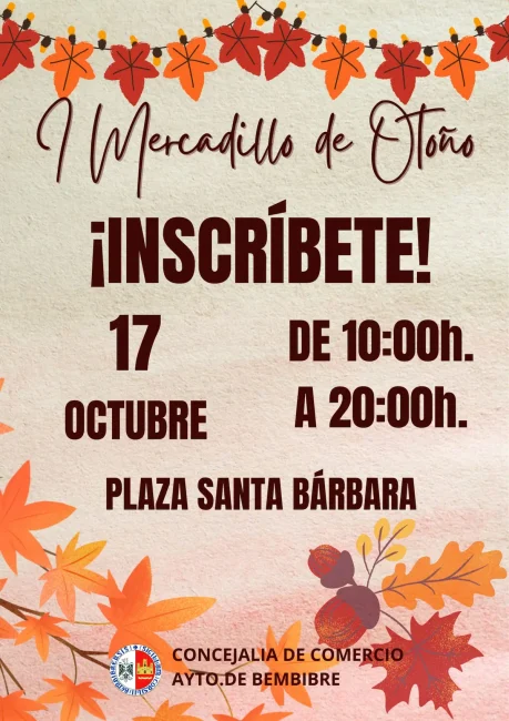 Puestos de venta al aire libre durante un mercadillo de comercio en Bembibre